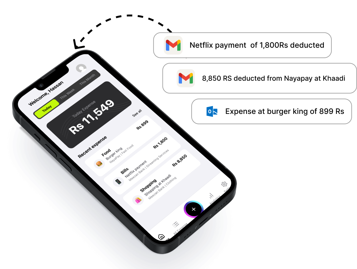 Smart expense tracking interface